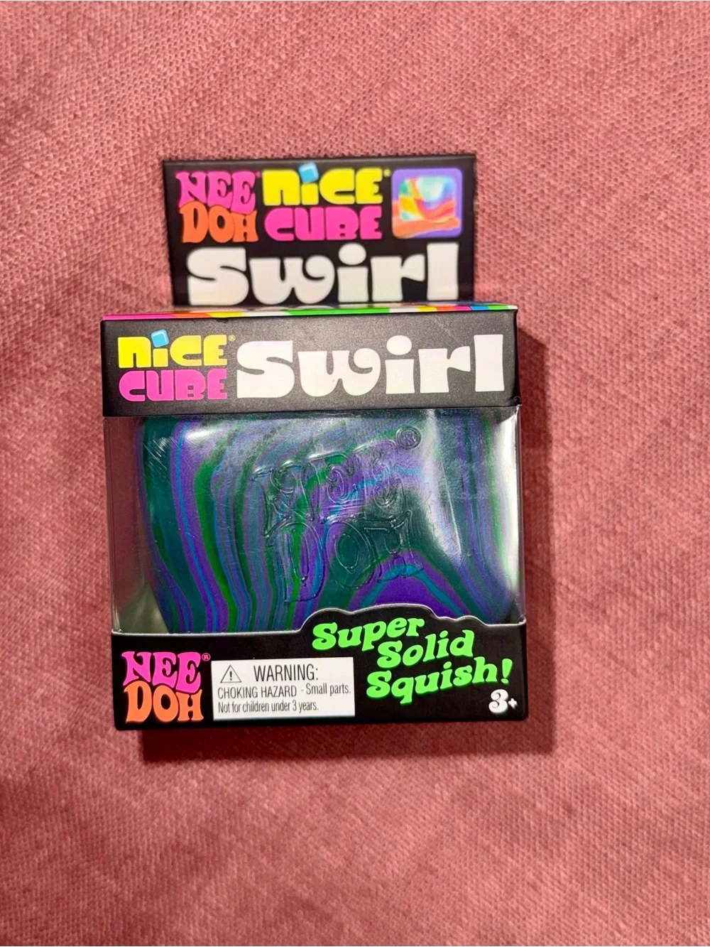 Needoh Nice Cube Swirl Super Solid Squish - Purple & Green